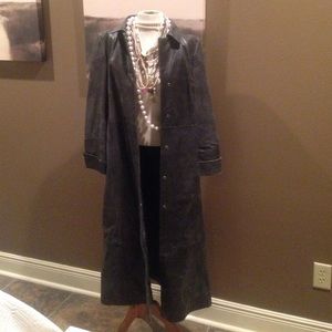 Black Full Length Leather Coat