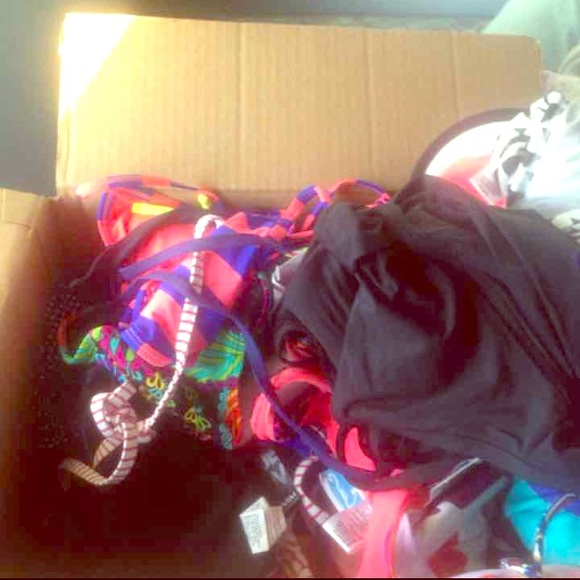 Bundle box of 44 bikini tops.
