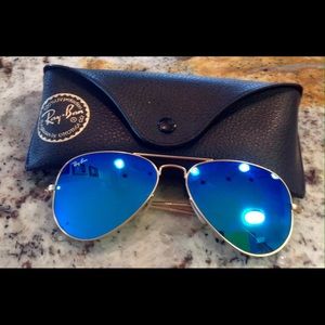 Blue Flash Ray Ban Aviator 55mm Used