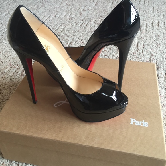 Christian Louboutin lady peep toe black - Picture 3 of 4