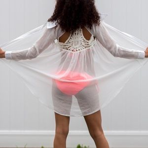 White sheer cover up