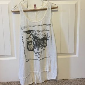 Cream graphic tank top