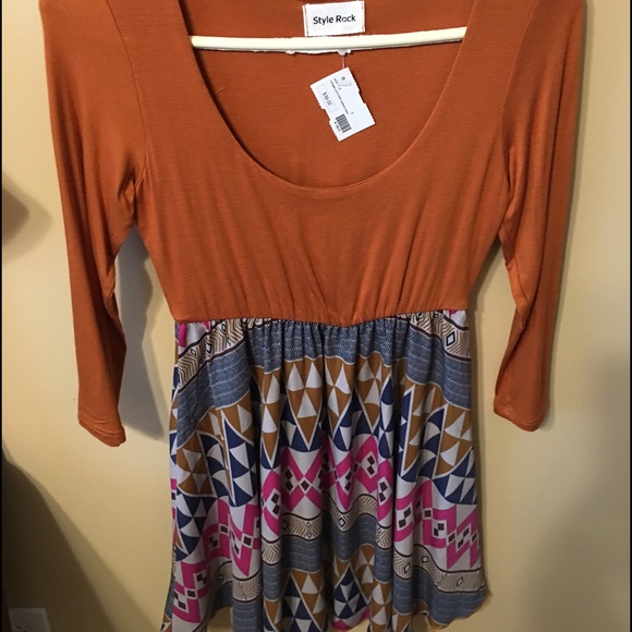 Bohemian dress , knee length. New with tags - Picture 1 of 2
