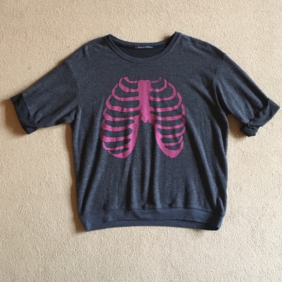 Wildfox Rib Cage Short Sleeve Sweatshirt