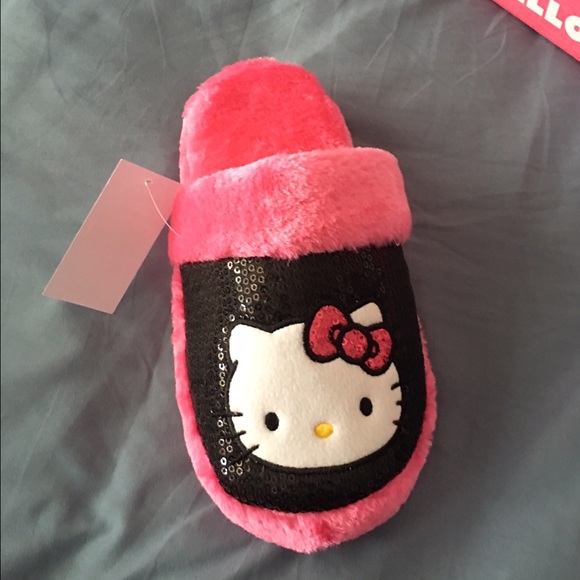 SALE! Hello Kitty Black Sequin Slippers 5/6 or 7/8