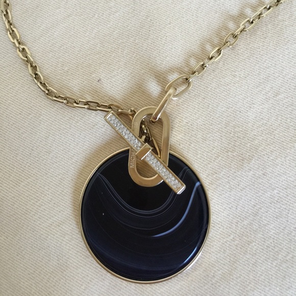 NWT Michael Kors Gold Black Necklace MKJ4607710 - Picture 3 of 4