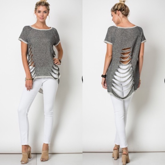 Tops - Raglan Cut Top CHARCOAL