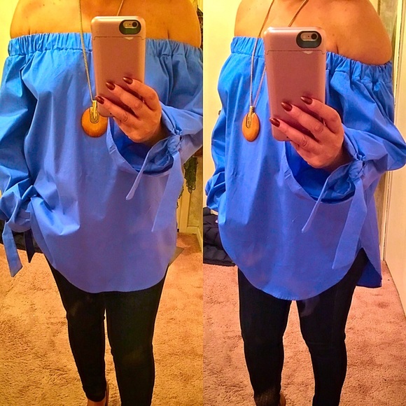 Long Sleeve Off the Shoulder Top - Picture 3 of 4