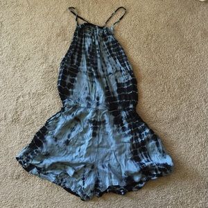 Blue tie dye romper