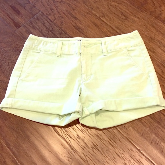 Mint Green Roll Up Shorts - Picture 1 of 2
