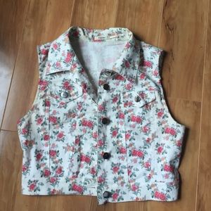White flowered vest