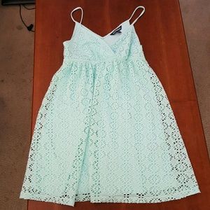 Express light blue crochet dress