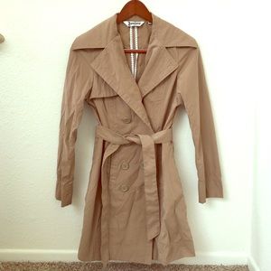 Tan button up trench coat