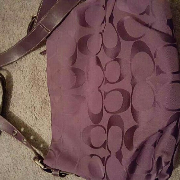 Purple coach cross body bag