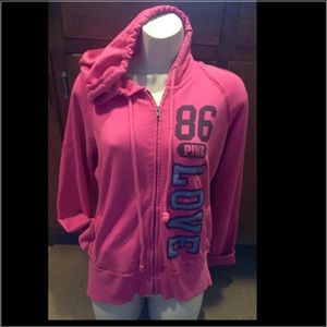 Victoria's Secret PINK Love ZipUp Hooded Jacket L