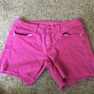 Dark Pink AE denim shorts