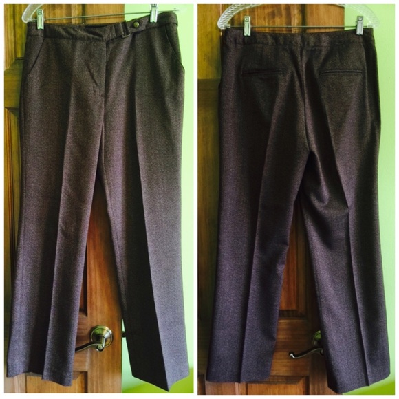 Dark brown stretchy slacks/work pants - Picture 2 of 4