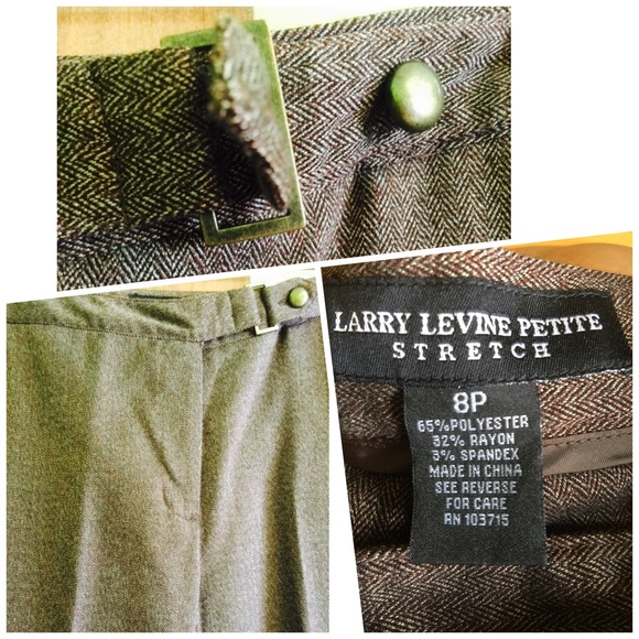 Dark brown stretchy slacks/work pants - Picture 3 of 4