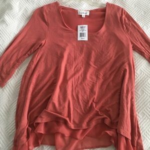 Brand new never worn coral blouse w/3/4 sleeves :)