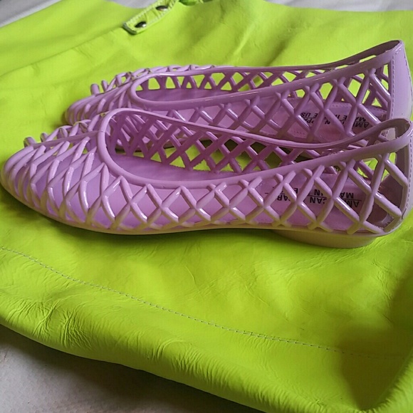 American apparel PVC lattice jelly sandal new! Lilac beach summer flats boho - Picture 2 of 4