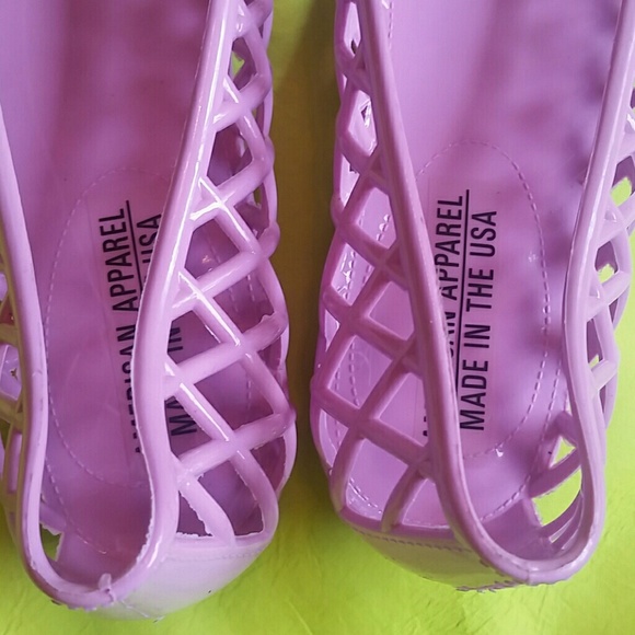 American apparel PVC lattice jelly sandal new! Lilac beach summer flats boho - Picture 4 of 4