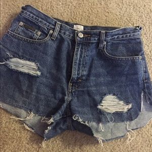CK high wastes jean shorts