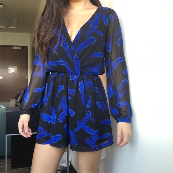 Blue feather romper - Picture 3 of 3