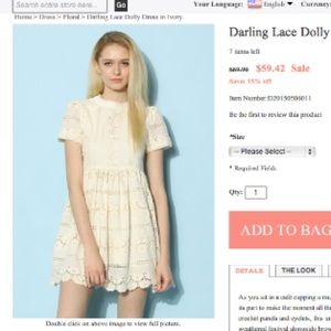 Chicwish Cream Eyelet Lace Dress