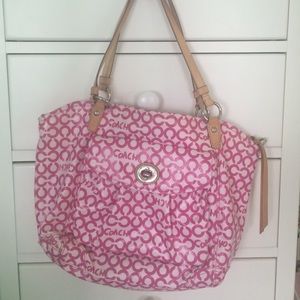 Large pink Coach bag