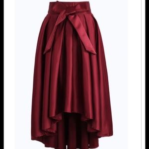NWT Gumuxi wine high low midi skirt