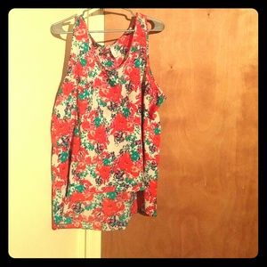 Ambiance Apparel High-low Floral Tank 2x