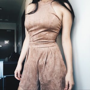 Suede romper