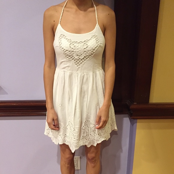 zara white halter dress