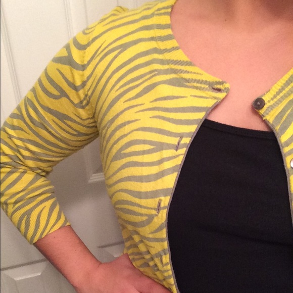 Yellow zebra print sweater