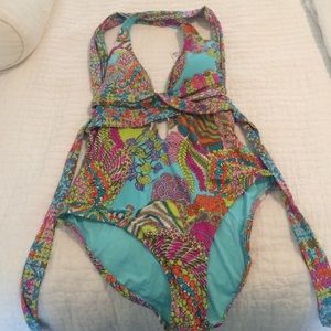 Trina Turk size 12 one piece swim suit