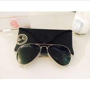 Ray-Ban RB3025 POLARIZED 58mm Gold Aviator Sunnies