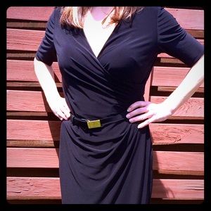 Ralph Lauren faux wrap dress with Logo belt.