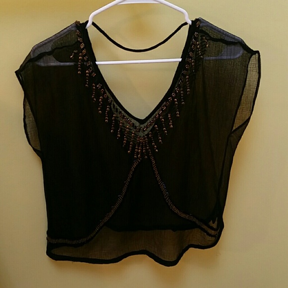 Black beaded top
