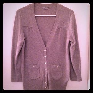 J Crew grey cashmere cardigan