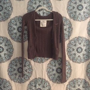 Brown cardigan sweater