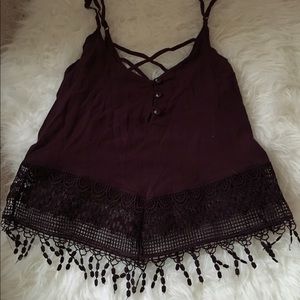 Burgundy crop top