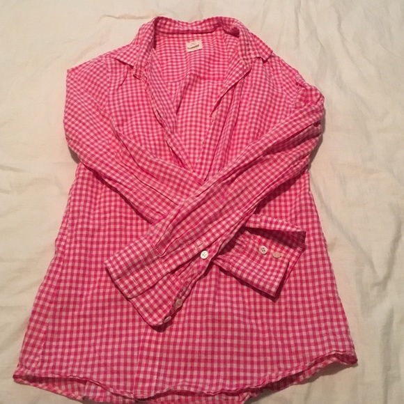 Gingham j crew button down