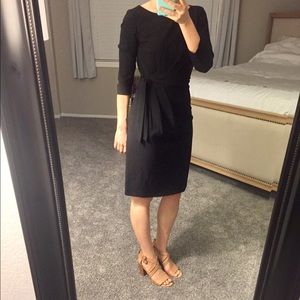 Tahari Black tie front work dress sz 2