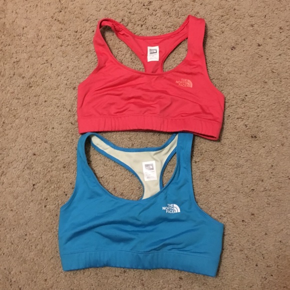 Two north face sports bras