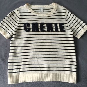 Striped 'cherie' sweater tee.