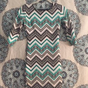 Teal Chevron Dress