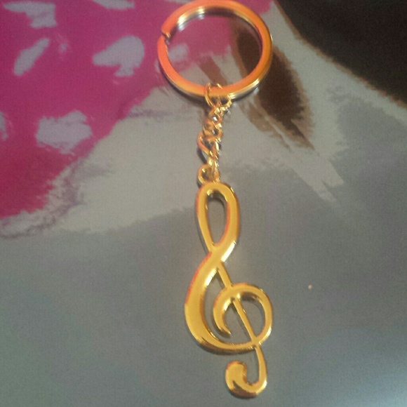 Silver music note Keychain