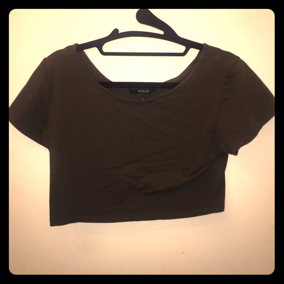 Olive green crop tee
