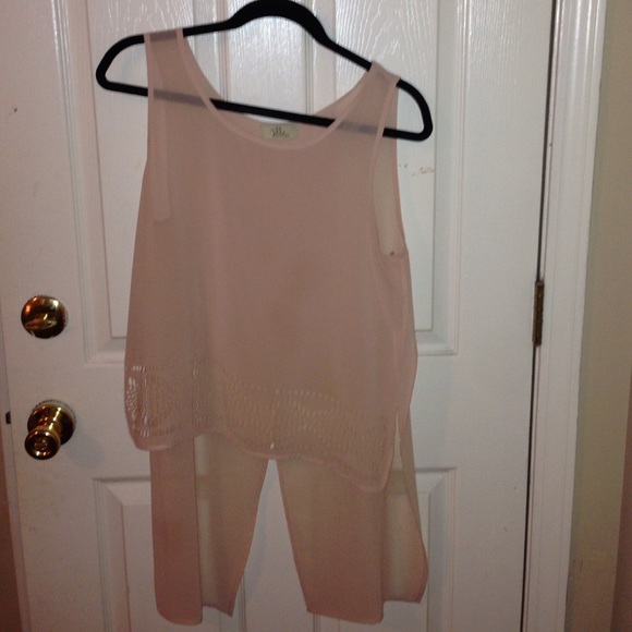 Cream open back tank