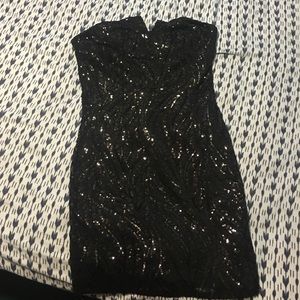 Black detailed sequin and beaded dress
